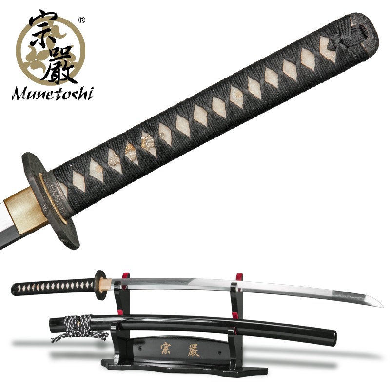 Munetoshi T10 Arashi Katana Handmade Samurai Sword With Choji Hamon ...