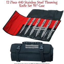 12 Pcs 9" 440 Stainless Steel Throwing Knife Set With Case