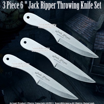 3 Piece 6 " Jack Ripper Throwing Knife Set Throwers