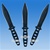 3 Pcs 6.5" Black Steel Throwing Knife Set W/ Sheath