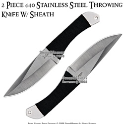 2 Pcs 8.75" Steel Throwing Knives With Sheath