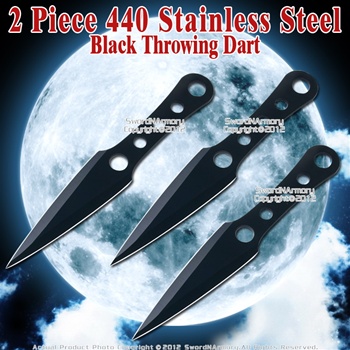 3 Pcs 9" Stainless Steel Throwing Knives Dart Thrower Set with Nylon Pouch