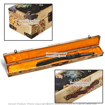 44" Long Deluxe Brocade Locking Storage Carrying Case For Samurai Katana Sword