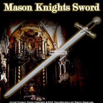 45" Foam Padded Mason Knights Templar Crusader Sword Costume Prop Cosplay LARP