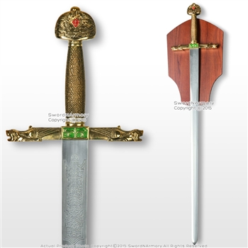 40" Lancelot Medieval Crusader Arming Sword Unsharpened Blade with Plaque