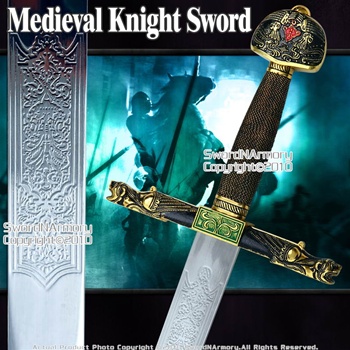 40" Knight Medieval Long Sword 440 Stainless Steel Blade