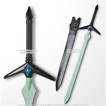 46.5" Fantasy Green Blade Anime Sword with Sheath LARP Cosplay Costume