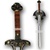 Barbarian Fantasy Medieval Sword With Wooden Plaque