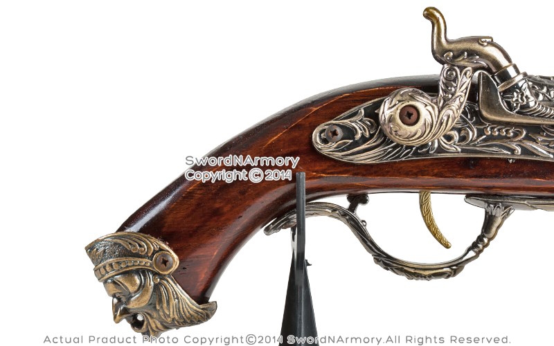 17 Decorative Naval Pirate Toy Gun Flintlock Blunderbuss Replica Pistol  w/Stand