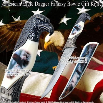 American Eagle Dagger Fantasy Bowie Gift Knife w/ Scab