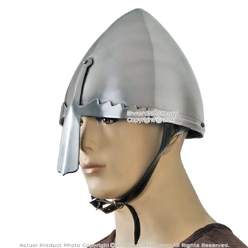 Norman Nasal Helmet with Liner and Chin Strap Wearablle LARP Costume Armour