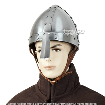 Battle Ready Spangenhelm Helmet Norman Nasal Helm Medieval Knight  16G Steel SCA