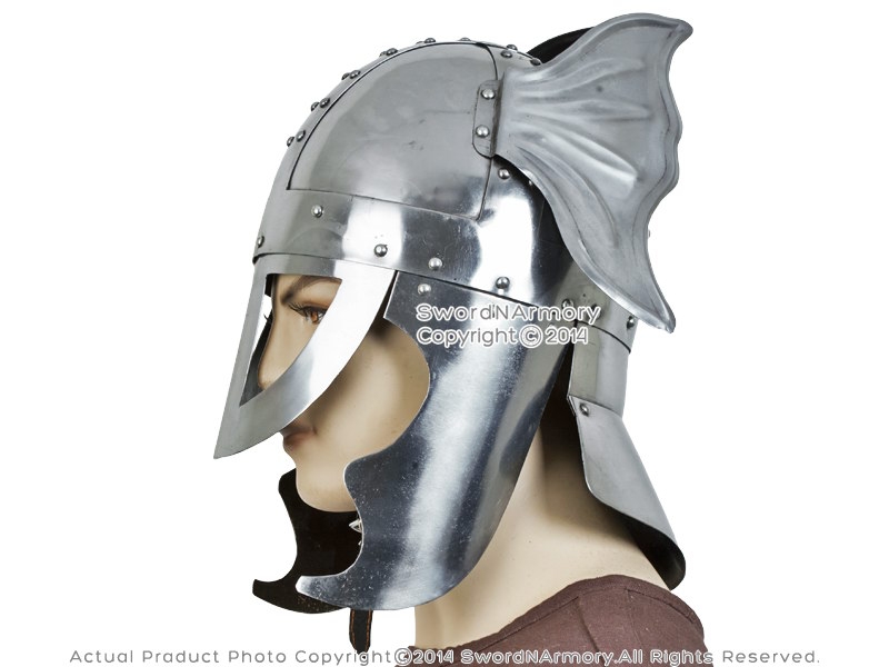 medieval knight helmet profile
