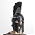 Black Wearable Greek Corinthian Spartan Battle Helmet w/ Plume Linear 20G Steel