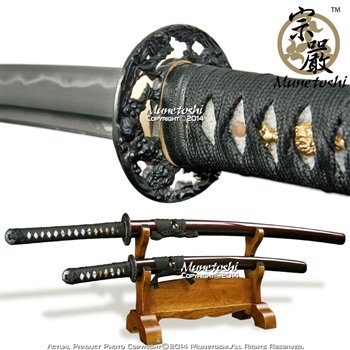 Munetoshi Lion Dog Handmade DH Steel Samurai Katana Wakizashi Sword Daisho Set