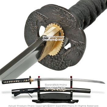 41"Hand Honed Samurai Katana Sword Sakura Tsuba Cherry Blossom Scab Sharp Edge