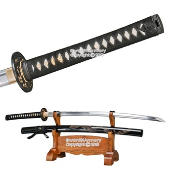 Handmade Samurai Katana Sharp Sword 1045 Carbon Steel with Pheonix Engraved Scab