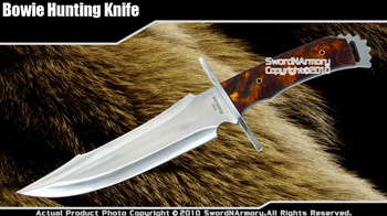 Bowie Hunting Knife W/ Imitation Tortoise Shell Handle