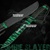 16" Full Tang Black and Green Zombie Slayer Machete Killer Sword w/ Nylon Pouch