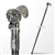 35" Skull Flame Head T Style Handle Metal Shaft Gentlemen Walking Cane Stick