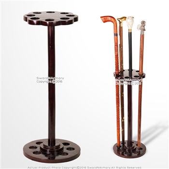 22" Tall Solid Mango Wood 8 Gentlemen's Walking Cane Holder Stand Display Rack