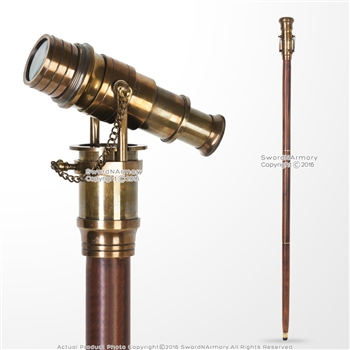 38" Handmade Sheesham Wood Gentleman Walking Cane Solid Brass Telescope Handle