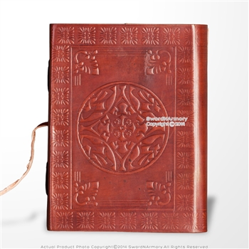 Medieval Genuine Leather Journal Diary Parchment Paper Brown Celtic Circle Theme