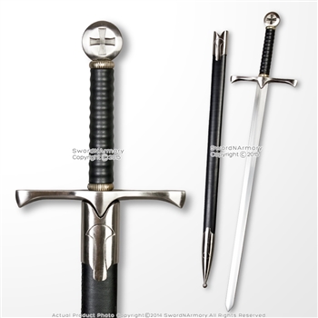 36" Templar Crusader Medieval Knight's Arming Sword with Scabbard Cross Pommel