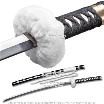 38" Anime Fantasy Samurai Katana Sword Cosplay Costume Video Game Fuzzy Guard