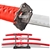 Red 4 Pcs Dragon Samurai Sword Set with Display Stand