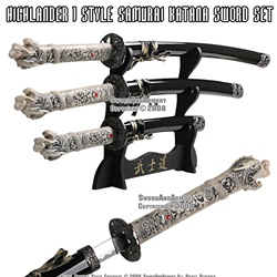 Open Mouth Dragon Samurai Katana Sword Set