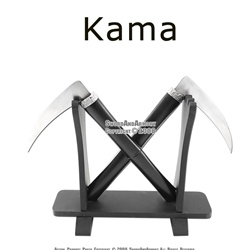 Set of 2 Sharp Ninja Kama Combo With Stand For Martial Arts