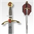 45" Long Black Prince Medieval Crusader Knights Long Sword with Display Plaq