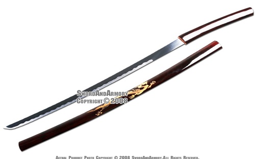 Japanese sword Replica Katana Jintachi Sori model black No sharpen