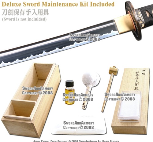 Katana Bundle- 1095 Steel Katana- Maintenance Kit- Sword Sharpener- Sword  Stand