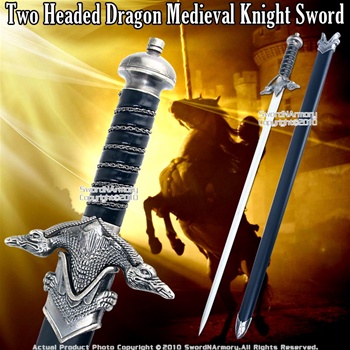 Two Headed Dragon Medieval Knight Fantasy Arming Sword