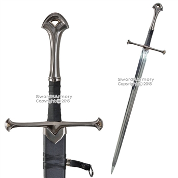 46" LongTwo Handed Medieval Knights Battle Long Sword with Scabbard LARP