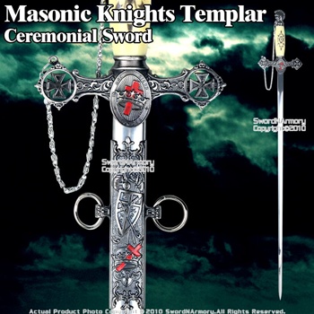 Masonic Knights Templar Ceremonial Sword w/ Cross Handle