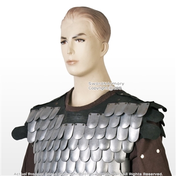 Large Size Medieval Scale Body Armor 20G Steel with Leather Liner LARP Costume