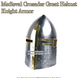 Medieval Crusader Great Helm Knight Armor Helmet Larp