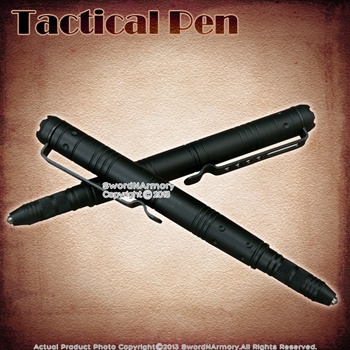 6" Black Self Defense Security Tactical Pen Kubotan Kubaton w/ Glass Breaker