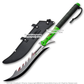 27.5" Biohazard Zombie Survival Gear Long Machete Fantasy Sword Paracord Handle