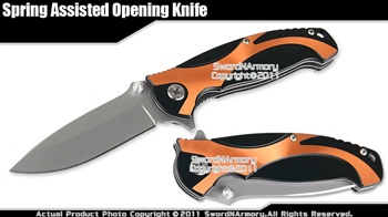 Spring Assisted Opening Knife Tactical Folder Orange