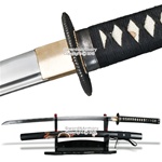 Musha Brand 1045 Steel Samurai Sword Katana Sharp Edge Black Glossy Dragon Scab