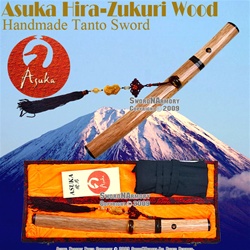 Asuka Hira-Zukuri Wood Handmade Tanto Samurai Sword