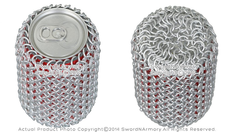 Medieval Style Aluminum Chainmail Wine Bottle Holder Koozie