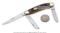 7.5" Vintage Style Triple Bladed Pocket Folding Knife With Stag Handle