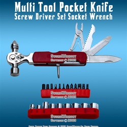 Multi Tool Pocket Knife Screw Driver Set Socket Wrench