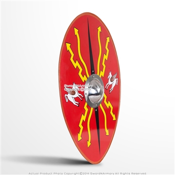 36" Roman Armor Centurion Oval Scutum Metal Shield with Steel Boss  LARP Cosplay