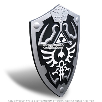 Black Dark Master Legend of Zelda Foam Shield with Strap Link Hylian LARP Anime